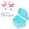 Trapezoid Retainer Case, Mouth Guard Cases, Denture Case Partial Tooth Case Denture Box Denture Storage Boxes, Travel Portable Denture Bath Box for Home Office Blue view 2