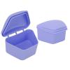 Trapezoid Retainer Case, Mouth Guard Cases, Denture Case Partial Tooth Case Denture Box Denture Storage Boxes, Travel Portable Denture Bath Box for Home Office Purple view 1