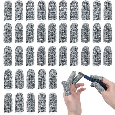 40 pcs Anti-Cut Fingertips Finger Cots Cut Resistant Protector Guards, Non-Slip Cut-Resistant Thumb Finger Protection Cots for Cutting Sewing Kitchen Working Sculpturing Gardening, 1 Size Fit All