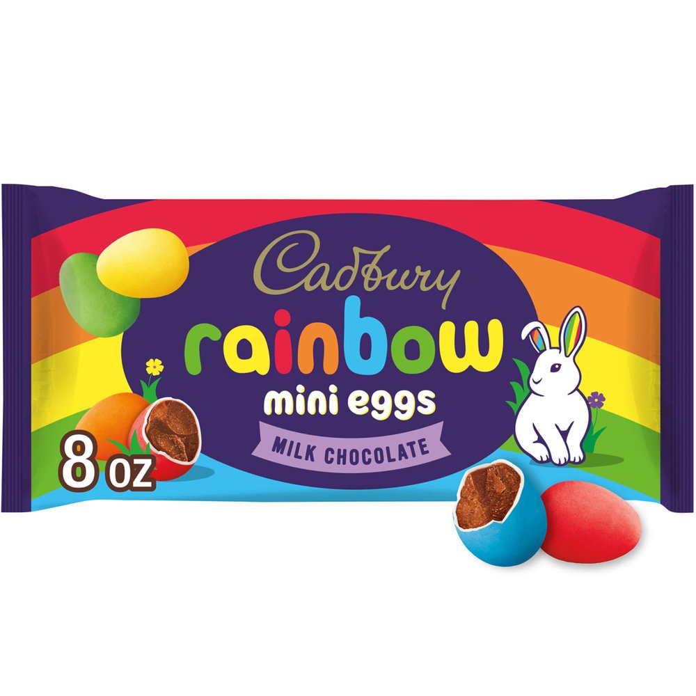 CADBURY MINI EGGS Milk Chocolate Rainbow, Easter Candy Bag, 8 oz