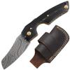Old Ram Handmade Real Damascus Steel Cigar Cutter Horn Handle Comes With Leather Sheath view 1