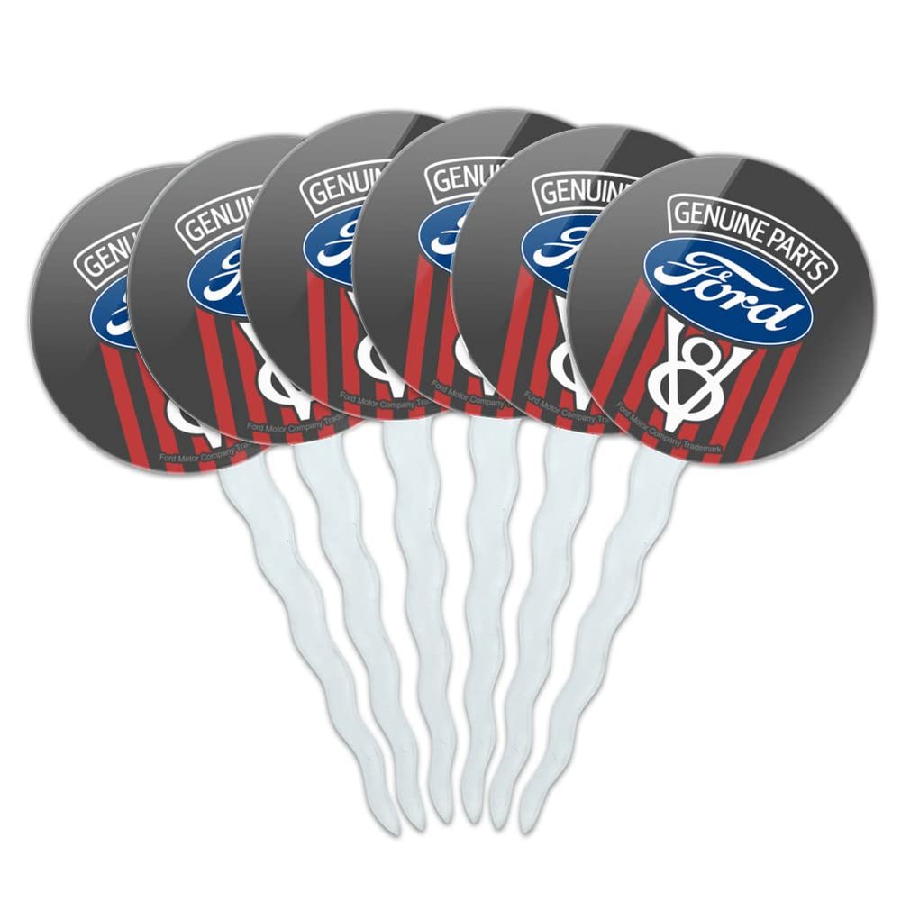GRAPHICS & MORE Ford Genuine Parts Cupcake Picks Toppers Decoration Set of 6
