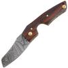 Old Ram Handmade Real Damascus Steel Cigar Cutter Rose-Wood Handle Comes with Leather Sheath view 2