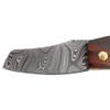 Old Ram Handmade Real Damascus Steel Cigar Cutter Rose-Wood Handle Comes with Leather Sheath view 3