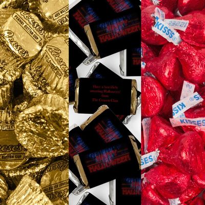 200pcs Personalized Halloween Candy Party Favors Chocolate Goodie Bag Filler (Custom Miniatures, Kisses, Peanut Butter Cups) - Stranger Halloween