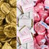 200pcs Personalized Breast Cancer Awareness Candy Favors Chocolate Goodie Bag Filler, (Miniatures, Kisses, Peanut Butter Cups) - Words for a Cure view 3