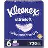 Kleenex Ultra Soft Facial Tissues, Soft Facial Tissue, 6 Flat Boxes, 120 Tissues per Box, 3-Ply (720 Total Tissues) view 1