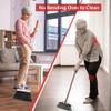 JEHONN Broom and Dustpan Set for Home, Long Handle Lightweight 180 Degree Rotating Broom Set Indoor, Upright Standing Dust Pan with Comb Teeth, Store Sweep Set for Room Kitchen Office (Grey & Red) view 2