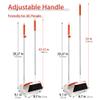 JEHONN Broom and Dustpan Set for Home, Long Handle Lightweight 180 Degree Rotating Broom Set Indoor, Upright Standing Dust Pan with Comb Teeth, Store Sweep Set for Room Kitchen Office (Grey & Red) view 3