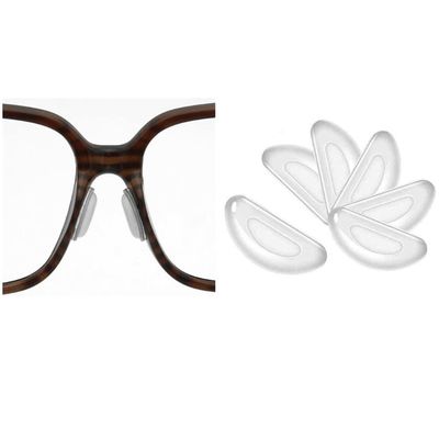 MOMOJIA Eyeglass Nose Pads, 10 Pairs 12mm Push in Plug Insert Glasses Nose Pads Pushin Soft Nose Pads for Glasses Eyeglasses Sunglasses (Color : Clear)