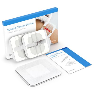 Zip Stitch Wound Closure Kit Device, Butterfly Bandages, Surgical Quality, Emergency Laceration Closures, Suture-Free Surgical Repairment,Quick Clot for Easy Use, First Aid Wound Care (White 2)