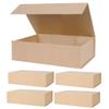 Aimyoo 5 Pack Brown Magnetic Gift Boxes with Lids 10.5x7x3 in, Medium Bridesmaid Groomsman Proposal Box, Rectangle Collapsible Box for Present Graduation Birthday Wedding Storage, 1 Count (Pack of 5) view 1