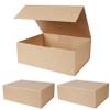 Aimyoo Brown Collapsible Gift Box with Magnetic Closure Lids, Large Rectangle Bridesmaid Groomsmen Proposal Box for Present Graduation Storage 3 Pack view 1