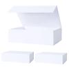 Aimyoo White Collapsible Gift Box with Magnetic Closure Lids 10.5x7x3 in, Bridesmaid Groomsman Proposal Boxes, Rectangle Storage Box 3 Pack view 1