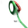 50Yards Christmas Ribbon Red and Green Satin Ribbon 3/8 Inch Holiday Gift Wrapping Ribbon Set with Marry Christmas Snowflake Pattern for Party Decor Christmas Tree Ornaments (25yard/roll,2rolls) view 3
