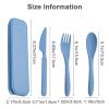 Travel Utensils with Case, 4 Pack Reusable Utensils Set with Case Wheat Straw Plastic Portable Utensils Set for Lunch, Travel Cutlery Set Plastic Silverware view 3