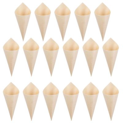 Kichvoe 150Pcs Disposable Wood Ice Cream Cones, Multi-Function Charcuterie Cones for Desserts, Perfect for Parties, Weddings, and Events