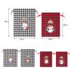 8 Pack Assorted Sizes Gift Bags With Drawstring - Buffalo Plaid and Christmas Patterns - Xmas Plaid Burlap Wrapping and Storage Bags view 2