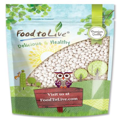 Food to Live Navy Beans, 5 Pounds  Raw, Dried, Vegan, Kosher, Whole Small White Kidney Beans in Bulk, Good Source of Protein, Fiber, Folate, and Copper. Low Sodium. Great for Cooking and Soups