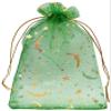 Jexila 100PCS Green Organza Gift Bags 4X6 Inch Mesh Drawstring Christmas St.Patricks Day Party Favor Goodie Candy Bags Jewelry Pouch view 1