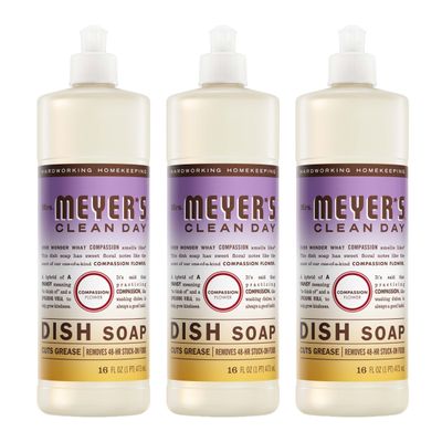 MRS. MEYER'S CLEAN DAY Liquid Dish Soap, Compassion Flower, 16 fl. oz - Pack of 3
