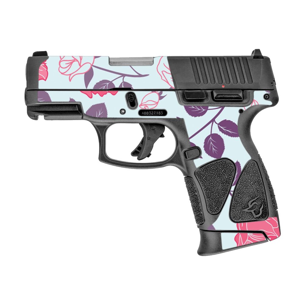 MightySkins Skin Compatible with Taurus G3C 9mm Luger - Vintage Floral | Protective, Durable, and Unique Vinyl Decal wrap Cover | Easy to Apply, Remove, and Change Styles | Made in The USA