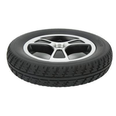 10in Electric Wheelchair Rear Wheel, Polyurethane Wheelchair Wheel with Strong Bearing Capacity and Alloy Hub