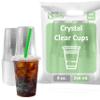 Clear Plastic Disposable Cups with Lids and Smoothie Straws 300 count - 9 oz (ounces) Clear PET Cup for Smoothies, Protein Shakes, Bubble Tea, Iced Coffee, Boba, Fresh Juice, Meal Prep, Party Cup view 1