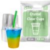 Clear Plastic Disposable Cups with Lids and Smoothie Straws 400 Count - 12 oz (Ounces) Clear PET Cup for Smoothies, Protein Shakes, Bubble Tea, Iced Coffee, Boba, Fresh Juice, Meal Prep, Party Cup view 1