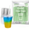 EcoQuality Clear Plastic Disposable Cups with Lids and Straws 250 count - 12 oz (ounces) Clear PET Cup for Smoothies, Protein Shakes, Bubble Tea, Iced Coffee, Boba, Fresh Juice, Meal Prep, Party Cup view 1