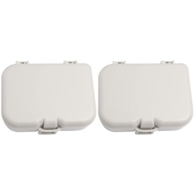 Healifty 2pcs Cleaning Case with Brush Portable Storage Box for Teeth Includes Mirror for Convenient Use Rinsing and Soaking for Travel and Daily Care