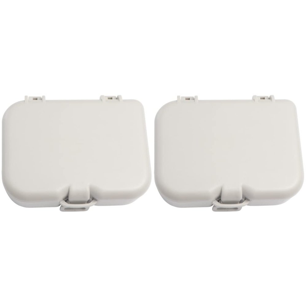 Healifty 2pcs Cleaning Case with Brush Portable Storage Box for Teeth Includes Mirror for Convenient Use Rinsing and Soaking for Travel and Daily Care