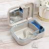 Healifty 2pcs Cleaning Case with Brush Portable Storage Box for Teeth Includes Mirror for Convenient Use Rinsing and Soaking for Travel and Daily Care view 2