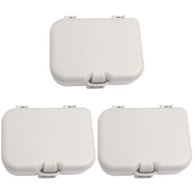 Healifty 3pcs Cleaning Case with Brush Compact False Storage Box for Travel Includes Mirror for Easy Cleaning and Maintenance of Dentures and Retainers