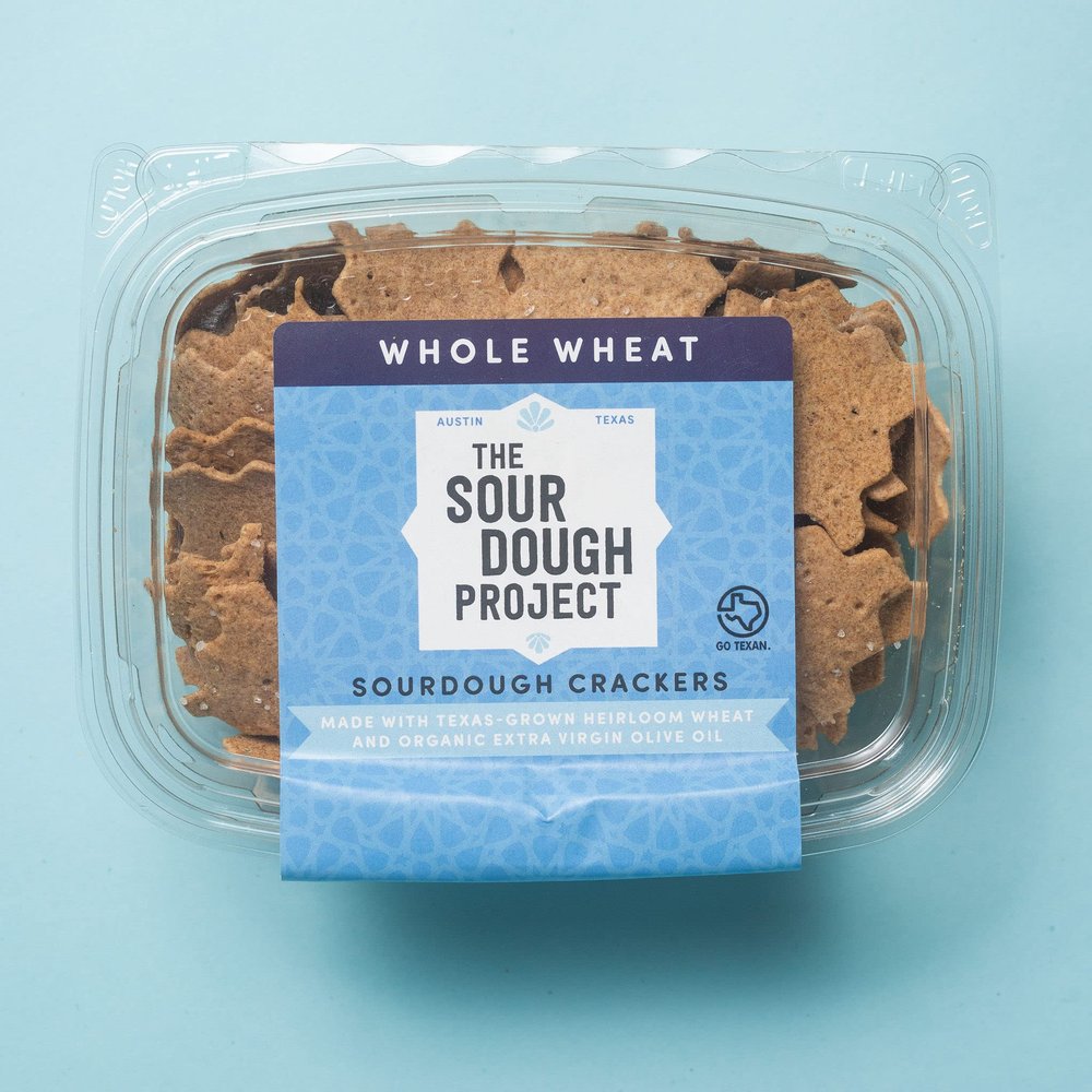 Whole Wheat Sourdough Crackers, 6oz (4-pack) Handmade with Organic Ingredients
