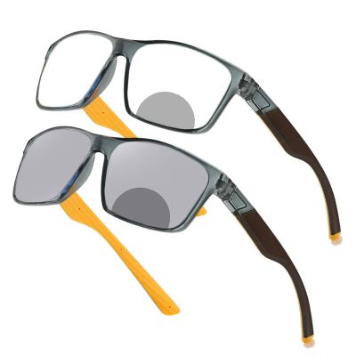 Transition Photochromic Bifocal Sunglasses Reading Glasses Men Outdoor Hyperopia Presbyopia Sports Sunglasses Reader (yellow, 1.25, multiplier_x)
