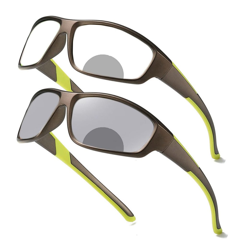 Transition Photochromic Bifocal Reading Glasses for Mens and Womens Outdoor Sports Presbyopia Sunglasses reader (yellow, 3.25, multiplier_x)