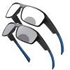 Photochromic Bifocal Reading Glasses for Men and Women Transition Sports Wrap Around Driving Running Sunglasses Reader (black blue, 1.75, multiplier_x) view 1