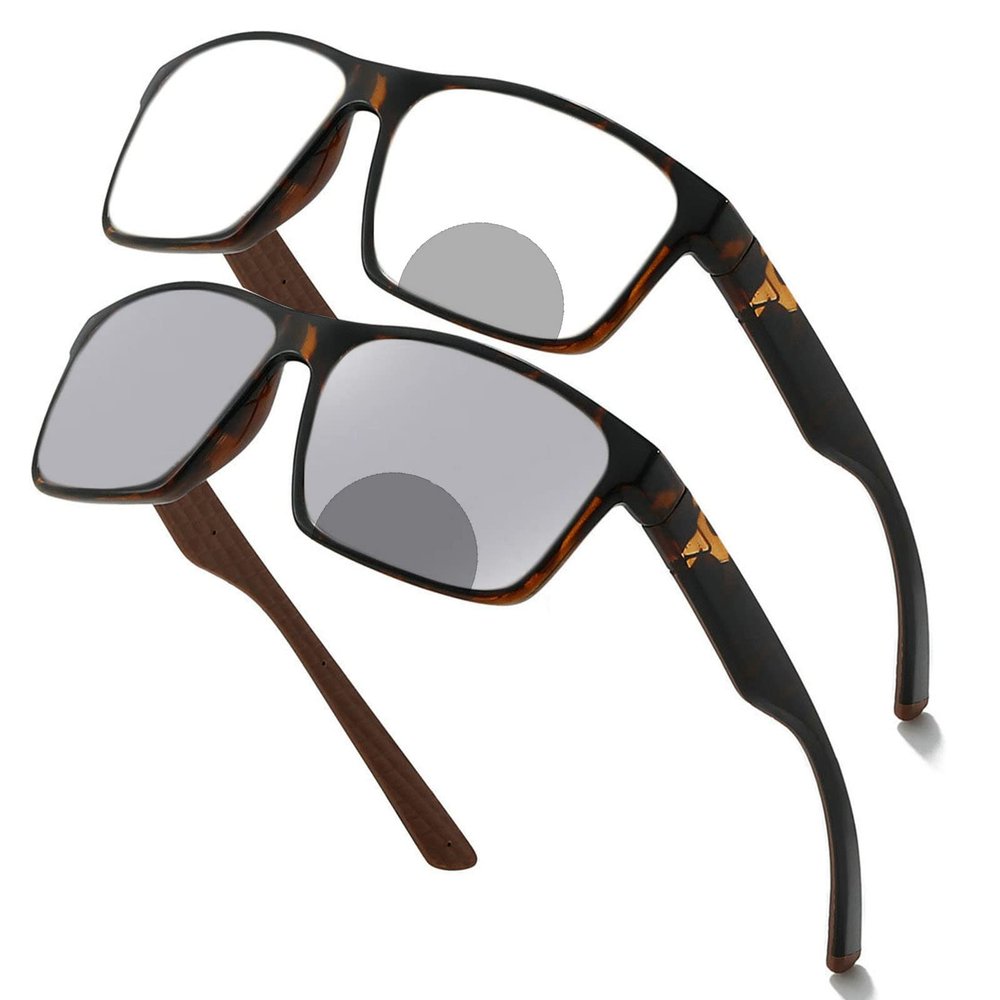 Transition Photochromic Bifocal Sunglasses Reading Glasses Men Outdoor Hyperopia Presbyopia Sports Sunglasses Reader (leopard, 1.5, multiplier_x)