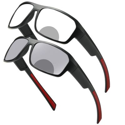 Photochromic Bifocal Reading Glasses for Men and Women Transition Sports Wrap Around Driving Running Sunglasses Reader (red, 1, multiplier_x)