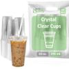 EcoQuality Clear Plastic Disposable Cups with Lids and Straws 200 count - 10 oz (ounces) Clear PET Cup for Smoothies, Protein Shakes, Bubble Tea, Iced Coffee, Boba, Fresh Juice, Meal Prep, Party Cup view 1