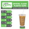 EcoQuality Clear Plastic Disposable Cups with Lids and Straws 200 count - 10 oz (ounces) Clear PET Cup for Smoothies, Protein Shakes, Bubble Tea, Iced Coffee, Boba, Fresh Juice, Meal Prep, Party Cup view 4