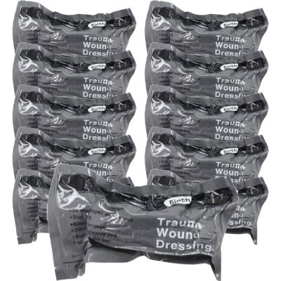 10 Pack 6 Inch Israeli Bandage, Portable Vacuum Sealed, Compression Pressure Dressing Trauma Wound Seal Bandages for Outdoor Sports Battle Combat Tactical Travel Hiking Cycling Climbing (10 Pack)