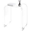 VDGPWA Acrylic Shower Bench,Clear Shower Stool with Curved Seat & Water Leaking Hole,300lbs Weight Capacity Modern Acrylic Seat for Inside Shower view 1