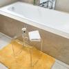 VDGPWA Acrylic Shower Bench,Clear Shower Stool with Curved Seat & Water Leaking Hole,300lbs Weight Capacity Modern Acrylic Seat for Inside Shower view 2