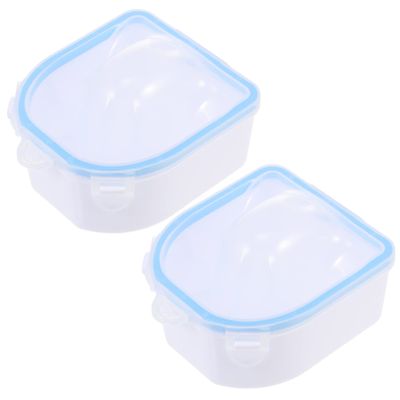 2 Pack Double Layer Nail Soak Bowl ABS Manicure Tool