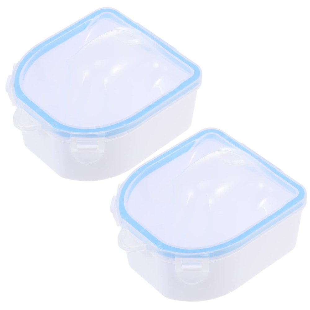 2 Pack Double Layer Nail Soak Bowl ABS Manicure Tool