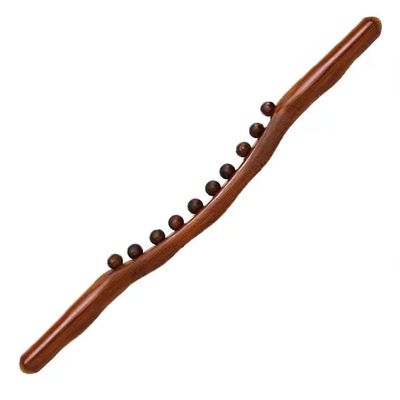 Wooden Gua Sha Massage Tools,10 Beads Lymphatic Drainage Paddle Tool,Handheld Self Body Sculpting Massage Tool,Cellulite Massage 23.6INCH