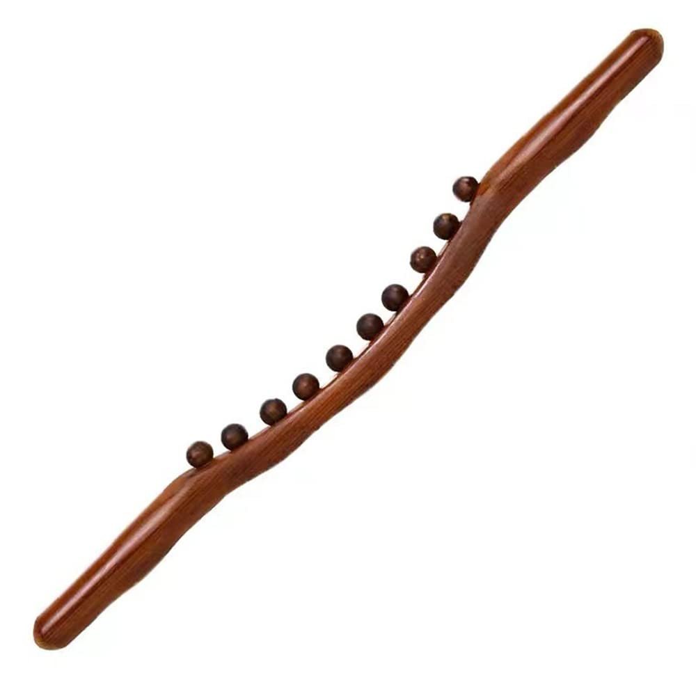 Wooden Gua Sha Massage Tools,10 Beads Lymphatic Drainage Paddle Tool,Handheld Self Body Sculpting Massage Tool,Cellulite Massage 23.6INCH