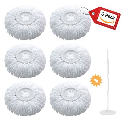 BonusLife 6-Pack Circular Spin Mop Head Refill Replacement
